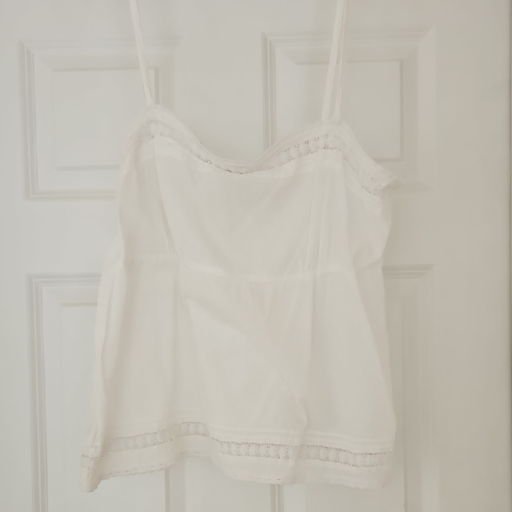 LOFT White Lace Detail Camisole